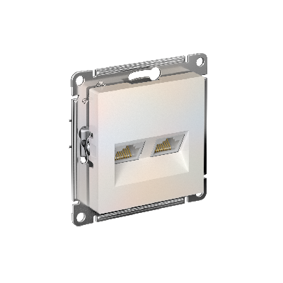 Розетка ATLASDESIGN двойная компьютерная RJ45+RJ45 категория 5E механизм жемчуг