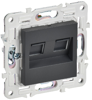SKANDY Розетка компьютерная двойная RJ45 кат.5E SK-K03T титан IEK