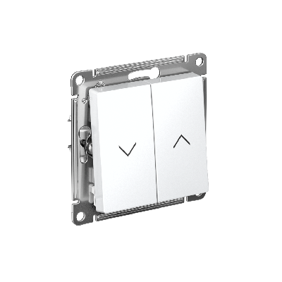 ATLASDESIGN 2-клавишный ВЫКЛЮЧАТЕЛЬ ЖАЛЮЗИ, 10А, мех., БЕЛЫЙ