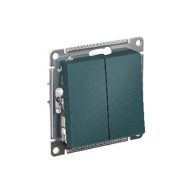 ATLASDESIGN 2-клавишный переключатель, перекрестный, 2 x сх. 7, 10АХ, механизм, ИЗУМРУД