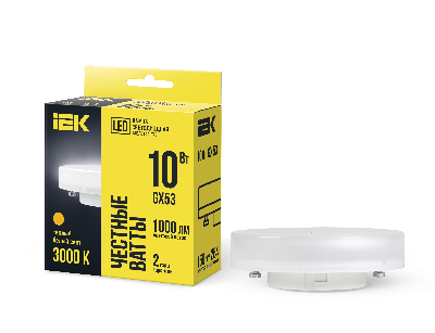 Лампа светодиодная LED 10вт GX53 тепло-белый таблетка ECO