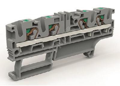 Проходная клемма 4 точки подключения на 4 кв.мм
