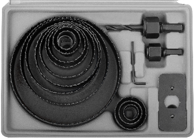 Пилы круговые 19-127 мм, набор 12 шт, в кейсе