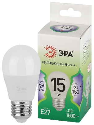 Лампа светодиодная LED 15 Вт 1500Лм 6500К шар холодный E27 220-240В LED P45-15W-865-E27 Green Line