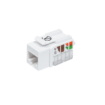 Модуль розеточный CAT5e UTP, Keystone, белый, 90 градусов