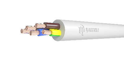 Провод ПВС 4х6+1х6 белый