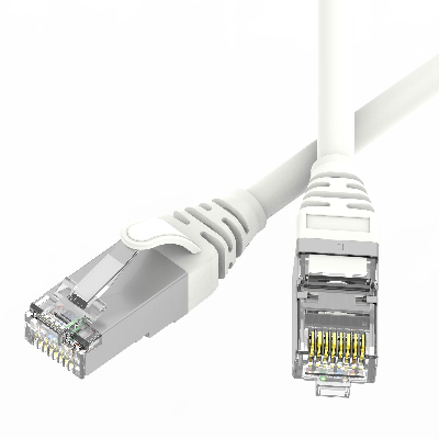 Патч-корд экранированный SLIM CAT6 U/FTP 4х2, 28 AWG, LSZH, белый, 0,2м
