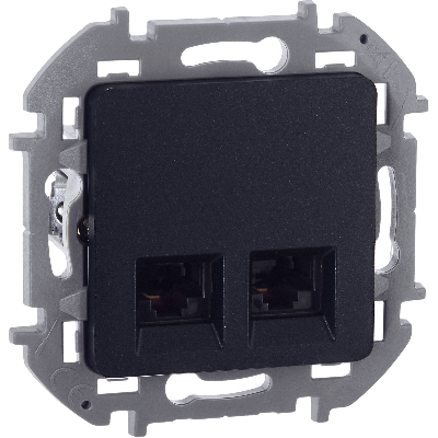 INSPIRIA розетка двойная RJ 45  категория 5e  UTP  антрацит
