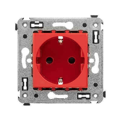 Avanti Розетка в стену, 2P+E, с защитными шторками, ''Красный квадрат''