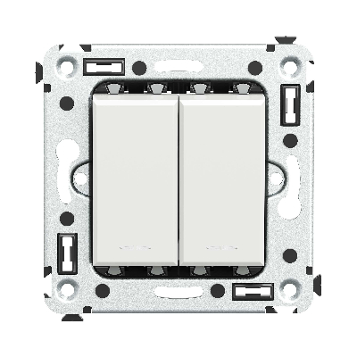 Avanti Выключатель двухклавишный в стену, Белое   облако