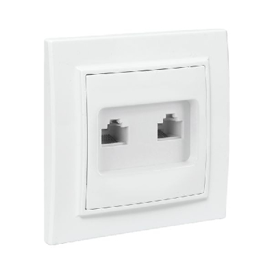 Розетка RJ-45 2-местная СП Минск белая