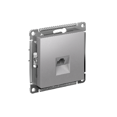 Розетка ATLASDESIGN телефонная RJ11 механизм алюминий