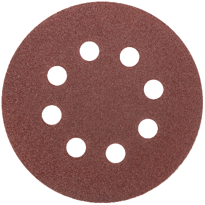 Круги шлифовальные с отверстиями (липучка), алюминий-оксидные, 125 мм, 5 шт Р 80