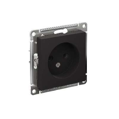 Розетка ATLASDESIGN без заземления 16А механизм карбон