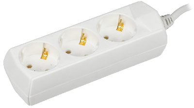 Удлинитель бытовой 03 3 места 2P+PE/3м 3х1мм2 10А/250В GE NERICA