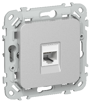 FLITE Розетка компьютерная RJ45 категория 6 UTP РК6-1-0-ФлА алюминий IEK