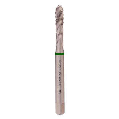 Метчик М 2.5х0.45 (Машинный, винтовой) DIN371 HSSE 6h C/2-3P R35 50мм a=2.1