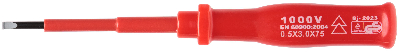 Отвертка изолированная 1000 В, CrV сталь, пластиковая ручка  3х75 мм SL