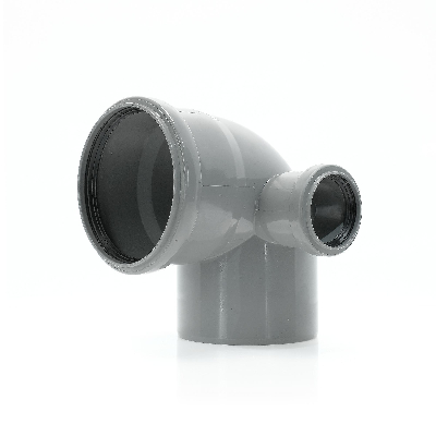 Отвод комбинированный канализационный с дополнительным входом сверху 110х90/50 Ростурпласт