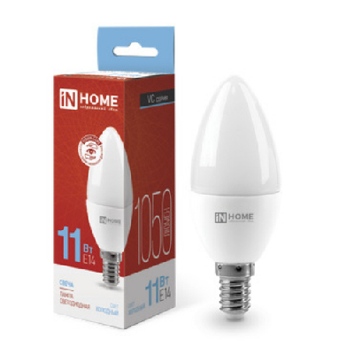 Лампа светодиодная LED-СВЕЧА-VC 11Вт 230В Е14 6500К 1050Лм IN HOME