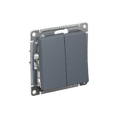 Выключатель двухклавишный ATLASDESIGN схема 5 10АХ механизм грифель