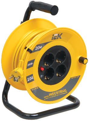 Удлинитель силовой 4 розетки шнур 20м ПВС 3x1 УК20 с термозащитой