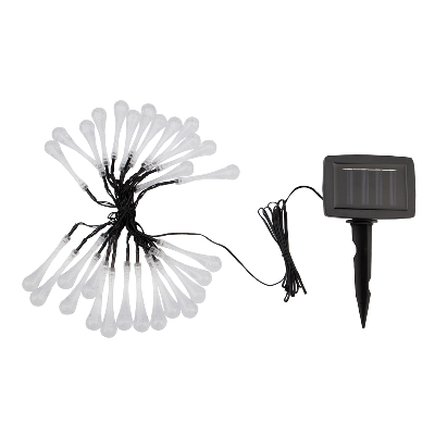 Каскад Lamper Сталактит LED 5 м с аккумулятором и выносной солнечной панелью 1 м, IP65, 2 режима работы мигание и постоянное теплое белое свечение