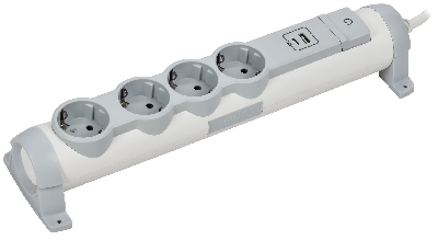 COMFORT Удлинитель У04К 4 места 2P+PE 3м 3х1,5мм2 16А USB A+C 20Вт белый