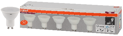 Лампа светодиодная LED 10 Вт GU10 6500К 800Лм спот 220 В (замена 75Вт) OSRAM
