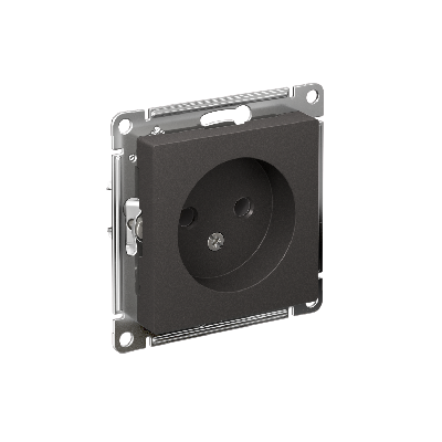 ATLASDESIGN РОЗЕТКА без заземления без шторок, 16А, механизм, БАЗАЛЬТ