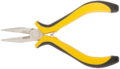 Тонконосы ''мини'' Профи, никелированное покрытие, черно-желтые мягкие ручки 125 мм