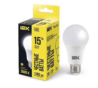 Лампа светодиодная LED 15вт Е27 тепло-белый ECO