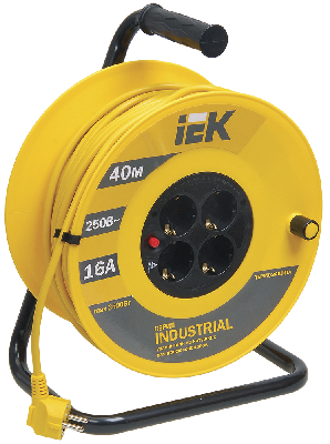 Удлинитель силовой 4 розетки шнур 40м ПВС 3x1.5 УК40 с термозащитой 2P+PE