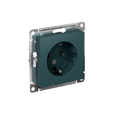 Розетка ATLASDESIGN с заземлением 16А механизм изумруд