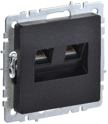 BRITE Розетка двойная RJ11+RJ45 кат.5E РК/Т12-БрЧ черный