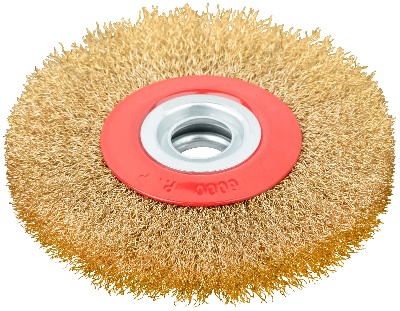 Кордщетка-колесо, стальная латунированная волнистая проволока 125 мм
