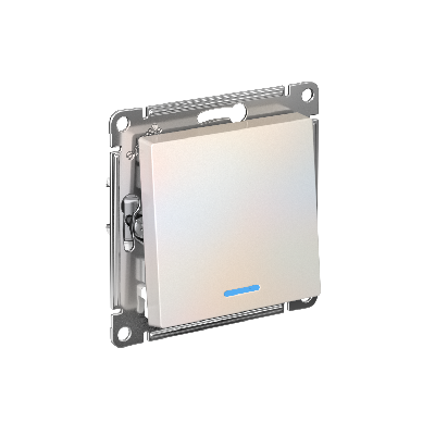 Выключатель одноклавишный ATLASDESIGN с подсветкой схема 1а 10АХ механизм жемчуг