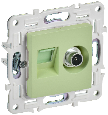 SKANDY Розетка двойная TV+RJ45 кат.5E SK-A14G мятный IEK