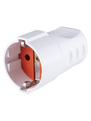 Кабельная розетка рифленая 2П+З 16А 250B белая TDM