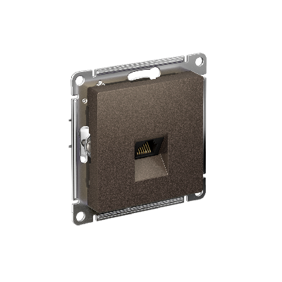 Розетка ATLASDESIGN компьютерная RJ45 механизм мокко