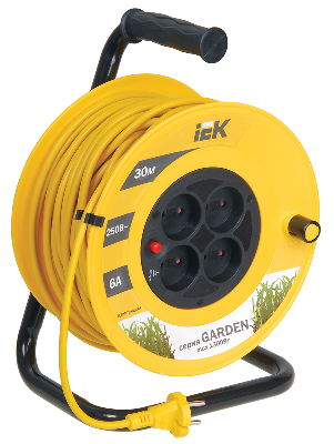 Удлинитель силовой 4 розетки шнур 30м ПВС 2x0.75 УК30 с термозащитой