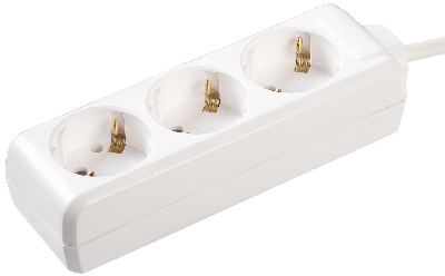 Удлинитель бытовой 3 розетки шнур 3м с заземлением 16А