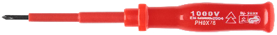 Отвертка изолированная 1000 В, CrV сталь, пластиковая ручка РН0 х 75 мм