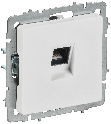 BRITE Розетка компьютерная RJ45 кат.6 РК11-БрАБ арктический белый IEK