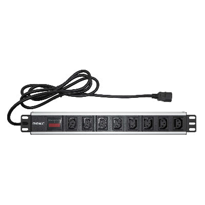Блок розеток для 19 шкафов, 8 розеток IEC60320 С13, амперметр