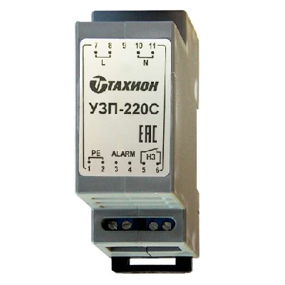 Устройство защиты питающих линий 230VAC, сигнализация отказа, -55° - +80°С, IP20,  89х58х35мм, на DIN-рейку (УЗИП, грозозащита)