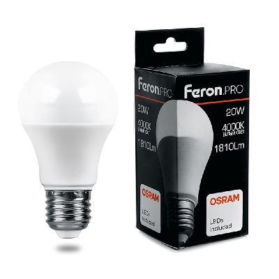 Лампа светодиодная LED 20вт Е27 белый Feron.PRO