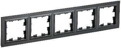 BRITE Рамка 5 постов РУ-5-БрЧ черный
