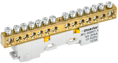 TEKFOR Шина PE земля неизолированная на универсальном держателе 8х12-14-Ж IEK