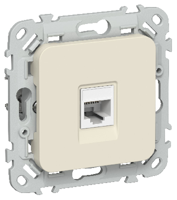 FLITE Розетка компьютерная RJ45 категория 5Е UTP РК5е-1-0-ФлСл сливочный IEK